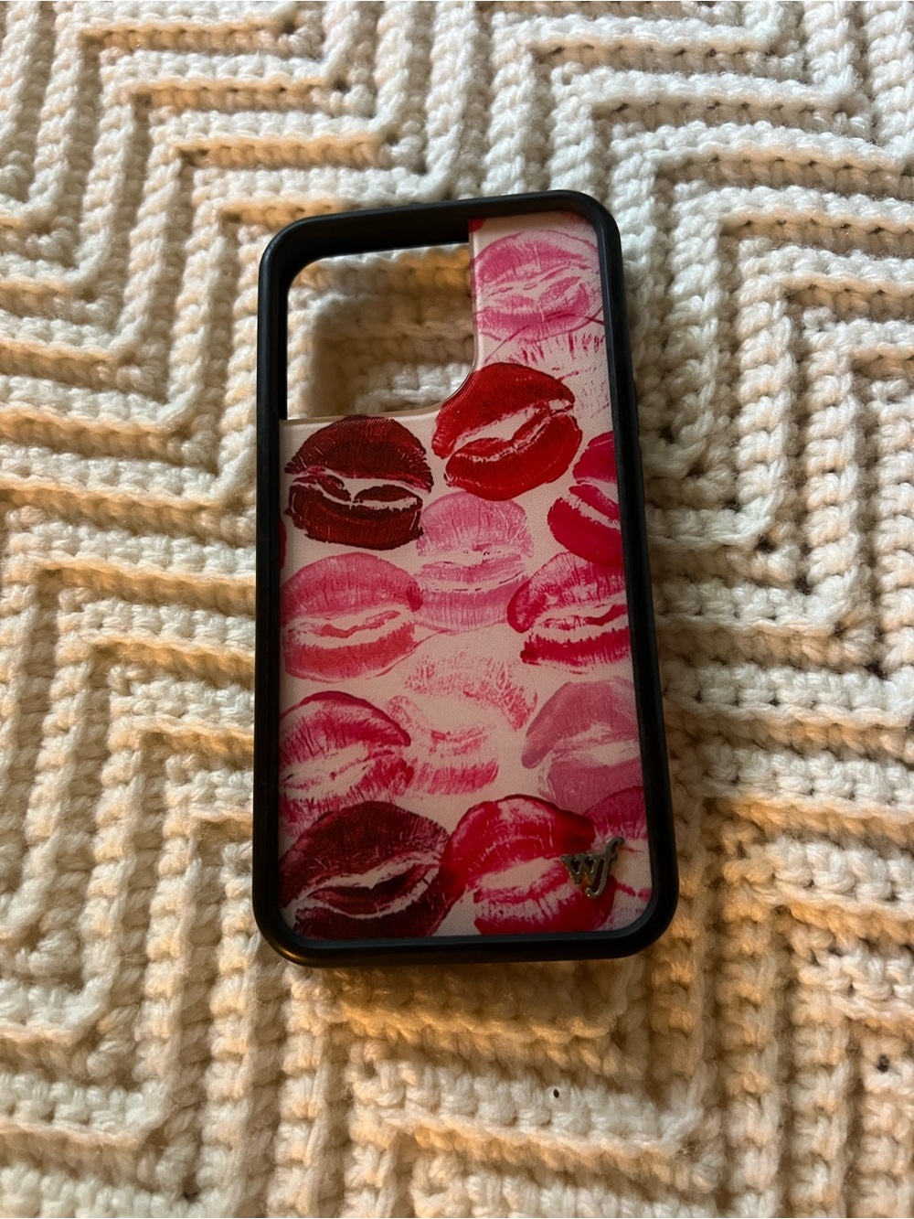 Wildflowers Pink & Red Kiss Print Phone Case